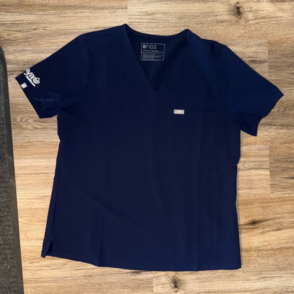 Navy Aya Healthcare Figs Scrub Top
